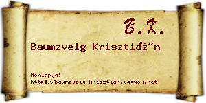 Baumzveig Krisztián névjegykártya